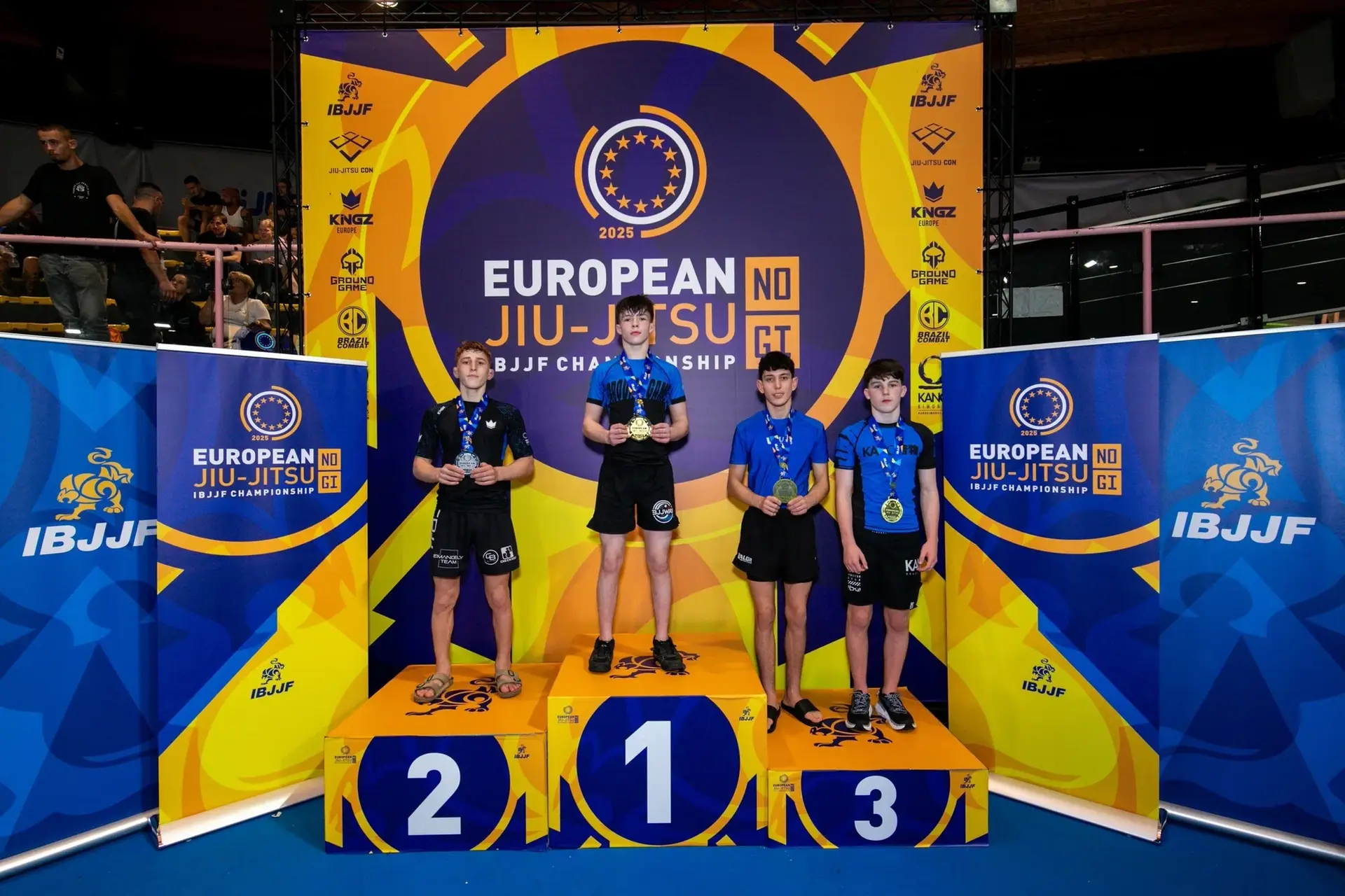 Studio Galera instructors and athletes with medals at No-Gi Europeans 2025 representing Bandon, West Cork 3