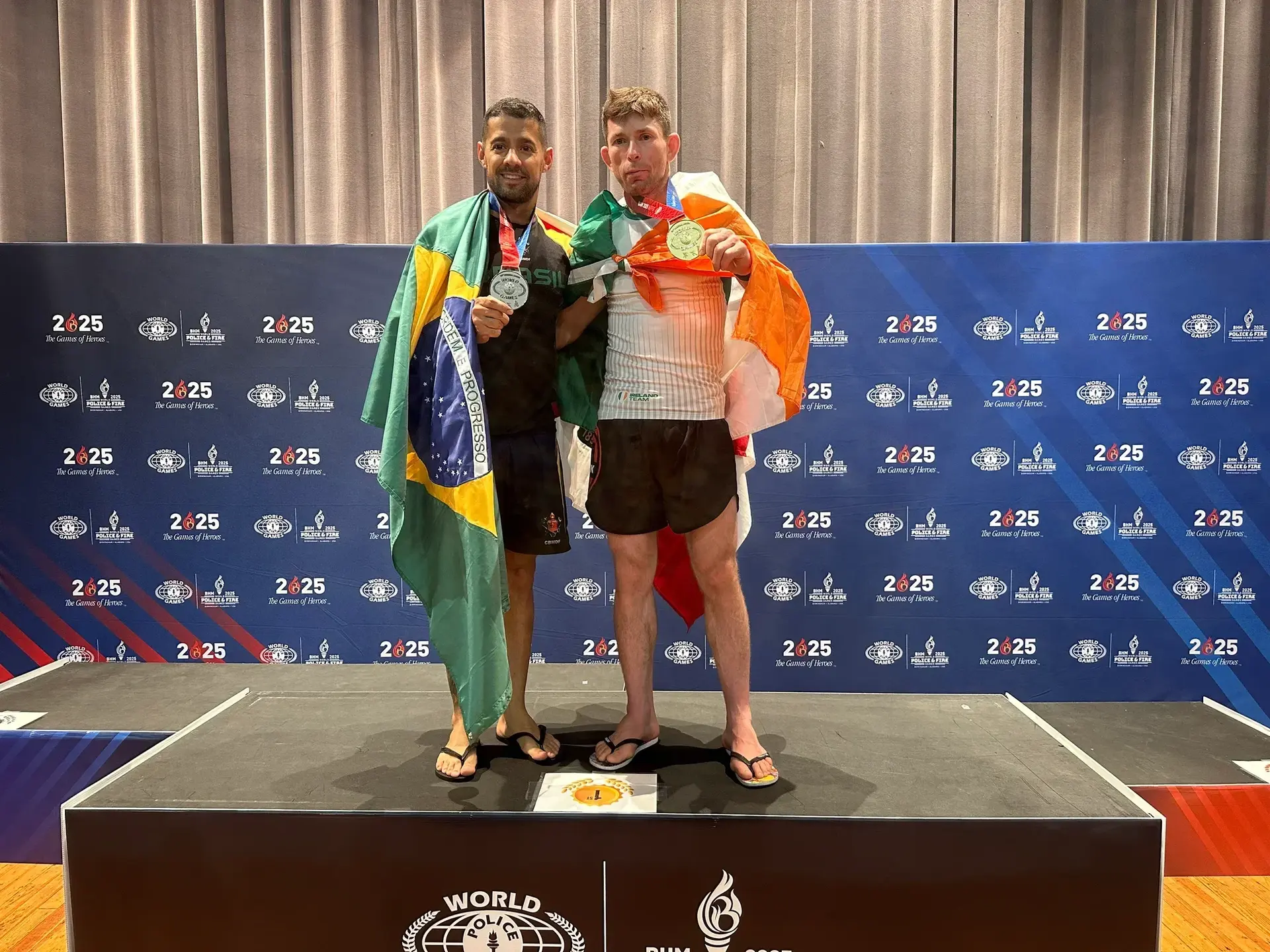 Coach Galera competing in BJJ and freestyle wrestling at the World Police & Fire Games 2025 in Birmingham, Alabama, representing Ireland and Studio Galera in Bandon, West Cork 7