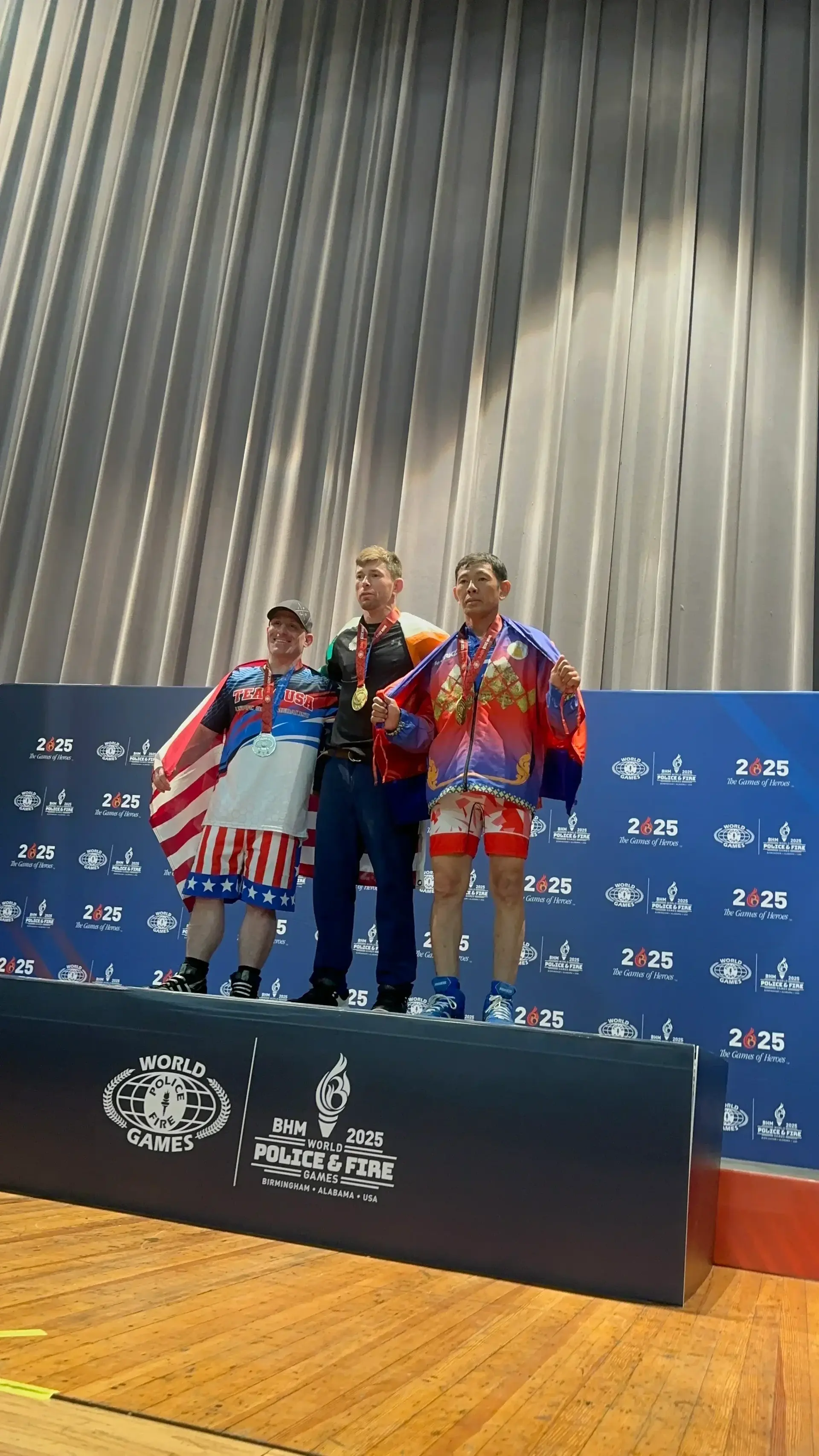 Coach Galera competing in BJJ and freestyle wrestling at the World Police & Fire Games 2025 in Birmingham, Alabama, representing Ireland and Studio Galera in Bandon, West Cork 9